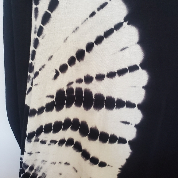 SOFT SURROUNDINGS TUNIC TIE DYE BOHO BLACK & WHITE LONG SLEEVE WOMENS (XS) - Picture 4 of 10